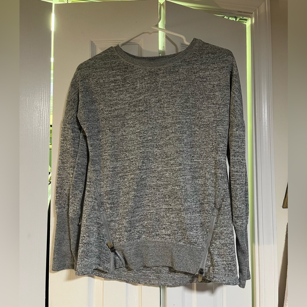 Small Heather Gray polyester active life sweater